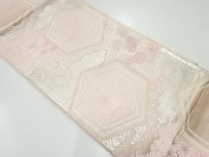 アンティーク　亀甲に菊模様織出し袋帯（材料）